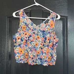 Flowered cropped Tank Top